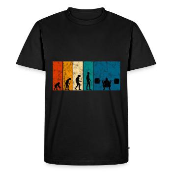 Musculation Bodybuilder GYM Evolution Rétro - T-shirt Premium bio Homme - noir - Devant - Nico (187cm)