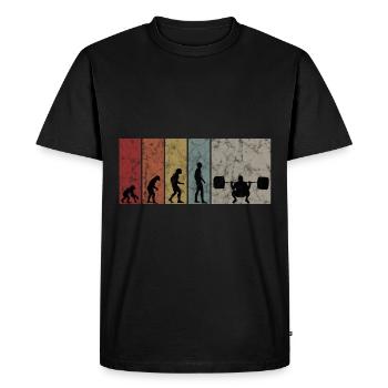 Musculation Bodybuilder GYM Evolution Rétro - T-shirt Premium bio Homme - noir - Devant - Nico (187cm)