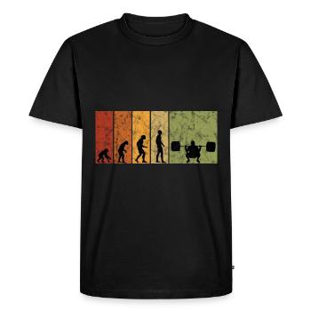 Musculation Bodybuilder GYM Evolution Rétro - T-shirt Premium bio Homme - noir - Devant - Nico (187cm)