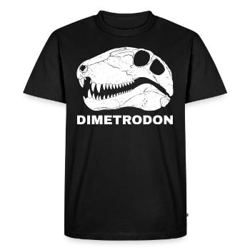 Crâne fossile de dimétrodon - T-shirt Premium bio Homme - noir - Devant - Nico (187cm)