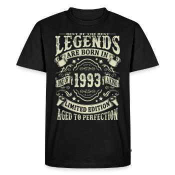 légendes nées en 1993 - T-shirt Premium bio Homme - noir - Devant - Nico (187cm)