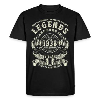 legends born in 1938 - 85 years old - Men's Premium Organic T-Shirt - black - Front - Nico (187cm)