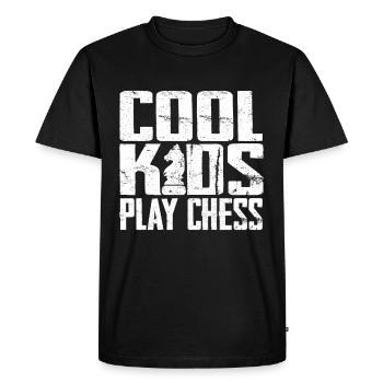 Cool Kids Play Chess - Men's Premium Organic T-Shirt - black - Front - Nico (187cm)