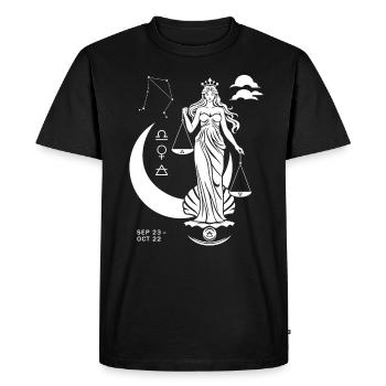 Astrological Libra symbol with Venus and zodiac - Men's Premium Organic T-Shirt - black - Front - Nico (187cm)