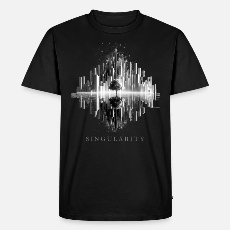 Technological singularity dissolves civilization - Men's Premium Organic T-Shirt - black