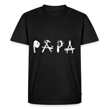 Papa Dad DIY - Men's Premium Organic T-Shirt - black - Front - Nico (187cm)