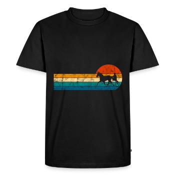 Trotteur trotter dans un style rétro ou vintage - T-shirt Premium bio Homme - noir - Devant - Nico (187cm)