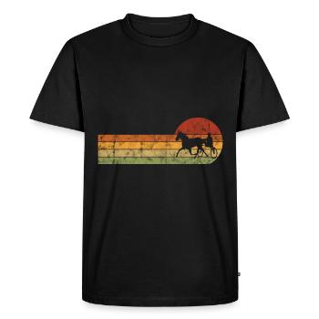 Trotter courses de trot dans un style rétro ou vintage - T-shirt Premium bio Homme - noir - Devant - Nico (187cm)