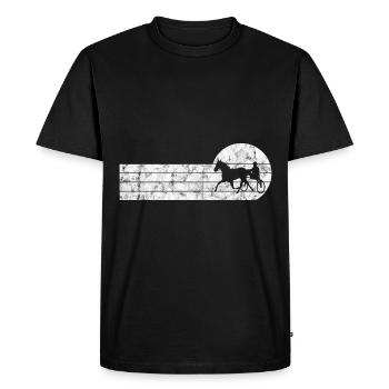 Trotter courses de trot dans un style rétro ou vintage - T-shirt Premium bio Homme - noir - Devant - Nico (187cm)