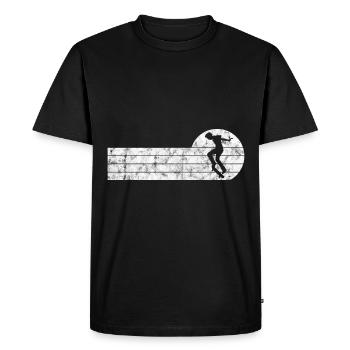 Skateboarder Skateboard Skater Skate Skateing - T-shirt Premium bio Homme - noir - Devant - Nico (187cm)