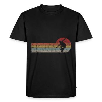 Skateboarder Skateboard Skater Skate Skateing - T-shirt Premium bio Homme - noir - Devant - Nico (187cm)