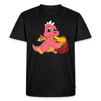 Jeu de dés cubiques Dragon - T-shirt Premium bio Homme - noir - Devant - Nico (187cm)