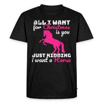 Chevaux de Noël équitation sort - T-shirt Premium bio Homme - noir - Devant - Nico (187cm)