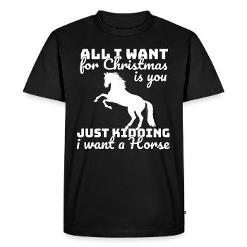 Christmas horse saying - Men's Premium Organic T-Shirt - black - Front - Nico (187cm)