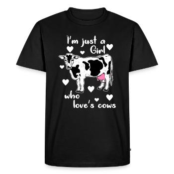 Vaches de l’agriculteur - T-shirt Premium bio Homme - noir - Devant - Nico (187cm)