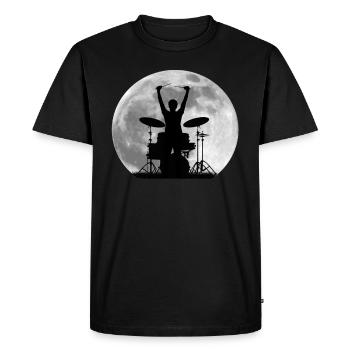 Schlagzeuger Schlagzeug Mond - Männer Premium Bio T-Shirt - Schwarz - Vorne - Nico (187cm)