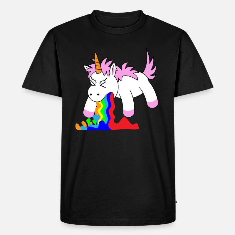 Lustiges Einhorn Einhörner - Männer Premium Bio T-Shirt - Schwarz