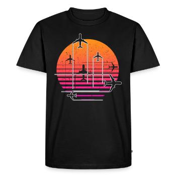 Avion Pilote de vol - T-shirt Premium bio Homme - noir - Devant - Nico (187cm)
