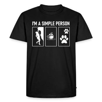 I am just climbing coffee and dogs - Men's Premium Organic T-Shirt - black - Front - Nico (187cm)