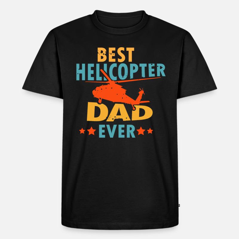 Helicopter Pilot - Männer Premium Bio T-Shirt - Schwarz