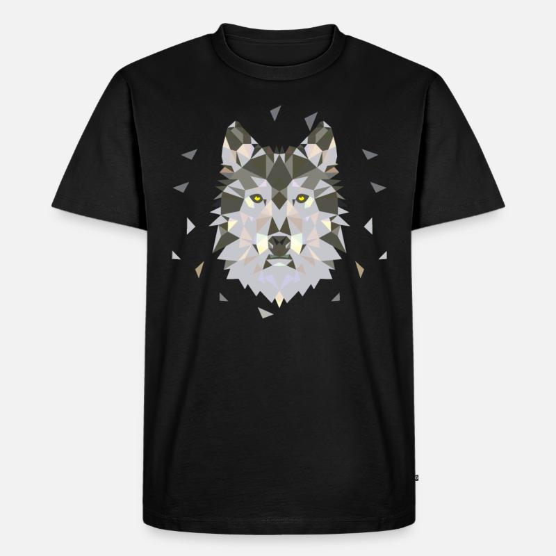 Wolf Wölfe Wolfsgesicht - Männer Premium Bio T-Shirt - Schwarz