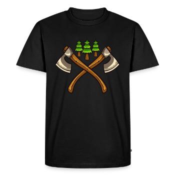 Forester Lumberjack Forest - Men's Premium Organic T-Shirt - black - Front - Nico (187cm)