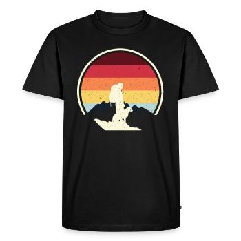 Vintage dogs hiking camping - Men's Premium Organic T-Shirt - black - Front - Nico (187cm)