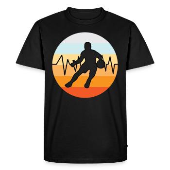 Basketball Basketballer Vintage - T-shirt Premium bio Homme - noir - Devant - Nico (187cm)