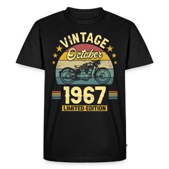 1967, 55 ans, 55, 55e anniversaire, 55eme annivers - T-shirt Premium bio Homme - noir - Devant - Nico (187cm)
