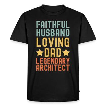Husband Father Legendary architect retro vintage - Men's Premium Organic T-Shirt - black - Front - Nico (187cm)