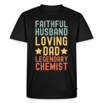 Husband Father Legendary chemist retro vintage - Men's Premium Organic T-Shirt - black - Front - Nico (187cm)