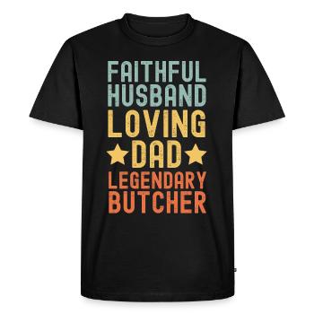Mari Père Boucher légendaire rétro vintage - T-shirt Premium bio Homme - noir - Devant - Nico (187cm)