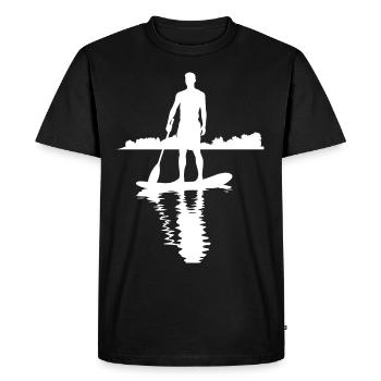 Stand Up Paddle Silhouette SUP - Men's Premium Organic T-Shirt - black - Front - Nico (187cm)