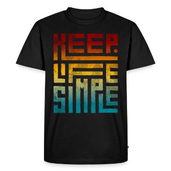 Modern Keep Life Simple Vintage Gradient - Men's Premium Organic T-Shirt - black - Front - Nico (187cm)