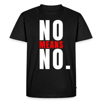 Non signifie pas de déclaration audacieuse Citation forte - T-shirt Premium bio Homme - noir - Devant - Nico (187cm)