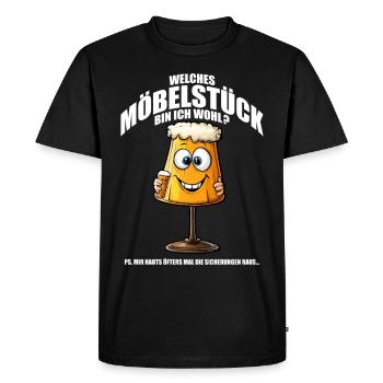 Welches Möbelstück bin ich wohl? Lampe aus 70ern - Männer Premium Bio T-Shirt - Schwarz - Vorne - Nico (187cm)