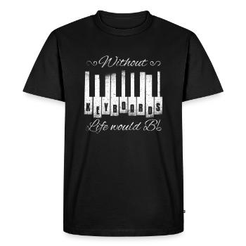 Sans claviers, la vie serait un plat - T-shirt Premium bio Homme - noir - Devant - Nico (187cm)