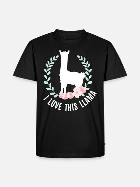Lama - I Love This Llama - Men's Premium Organic T-Shirt - black