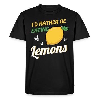 Eating Lemons Ironic Quote Summer Citrus - Men's Premium Organic T-Shirt - black - Front - Nico (187cm)