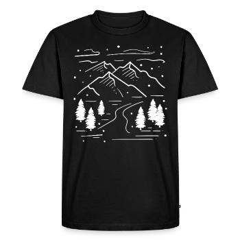 Paysage d'hiver Nature Saison hivernale Randonnée - T-shirt Premium bio Homme - noir - Devant - Nico (187cm)