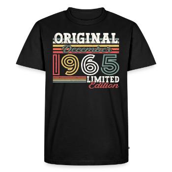 Né en décembre 1965 Cadeau de 57e anniversaire - T-shirt Premium bio Homme - noir - Devant - Nico (187cm)