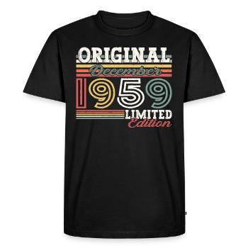 Né en décembre 1959 cadeau de 63e anniversaire - T-shirt Premium bio Homme - noir - Devant - Nico (187cm)