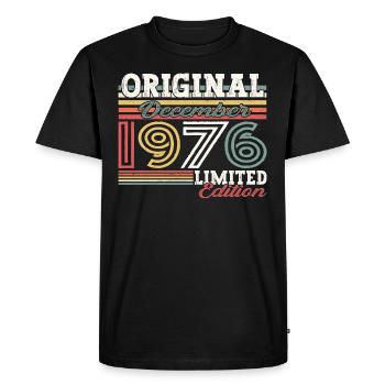 Décembre Né en 1976 Cadeau de 46e anniversaire - T-shirt Premium bio Homme - noir - Devant - Nico (187cm)