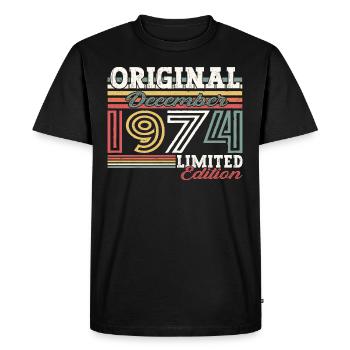 Décembre Né en 1974 Cadeau de 48e anniversaire - T-shirt Premium bio Homme - noir - Devant - Nico (187cm)