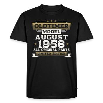 65e anniversaire Homme Oldtimer August Vintage 1958 - T-shirt Premium bio Homme - noir - Devant - Nico (187cm)