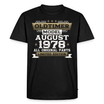 45th Birthday Man Oldtimer August Vintage 1978 - T-shirt Premium bio Homme - noir - Devant - Nico (187cm)