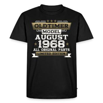 55th Birthday Man Oldtimer August Vintage 1968 - Men's Premium Organic T-Shirt - black - Front - Nico (187cm)
