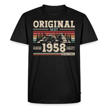Original mai 1958 Vintage 1958 anniversaire 1958 - T-shirt Premium bio Homme - noir - Devant - Nico (187cm)