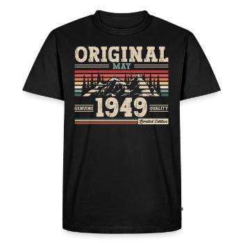 Original mai 1949 Vintage 1949 anniversaire 1949 - T-shirt Premium bio Homme - noir - Devant - Nico (187cm)