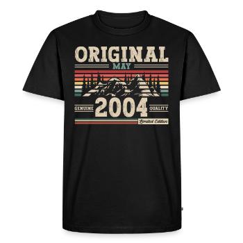 Original Mai 2004 Millésime 2004 Anniversaire 2004 - T-shirt Premium bio Homme - noir - Devant - Nico (187cm)